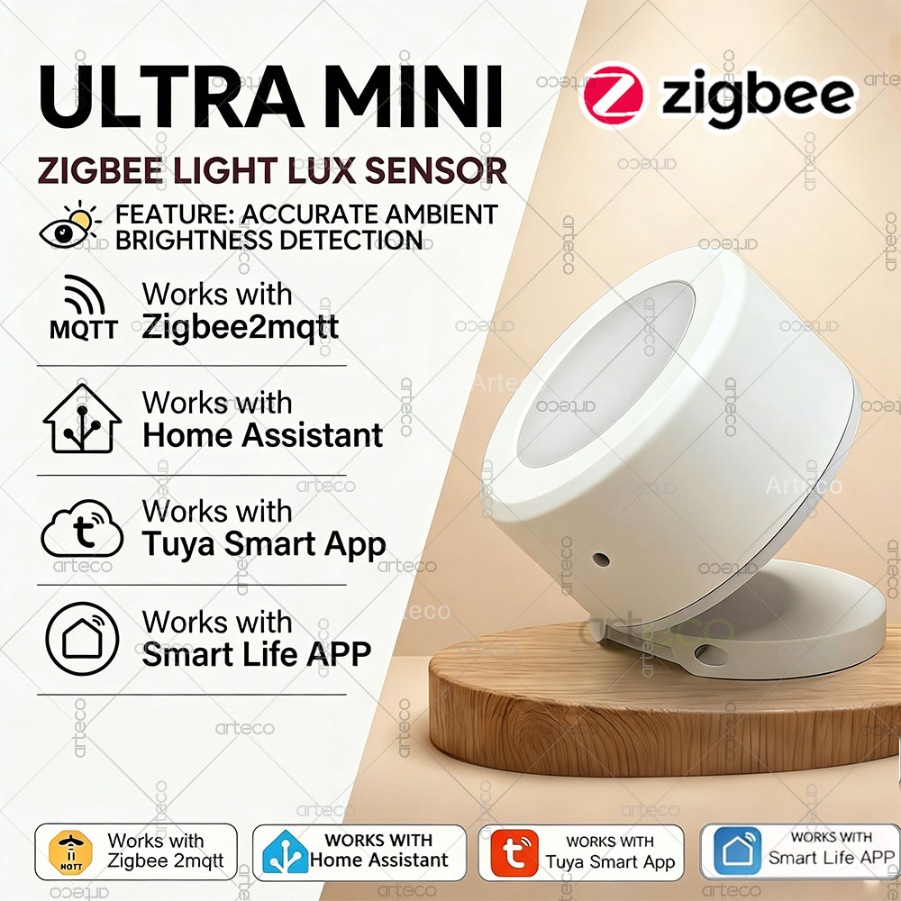Smart Home Villa - Sensor de luz Ultra Mini Zigbee,