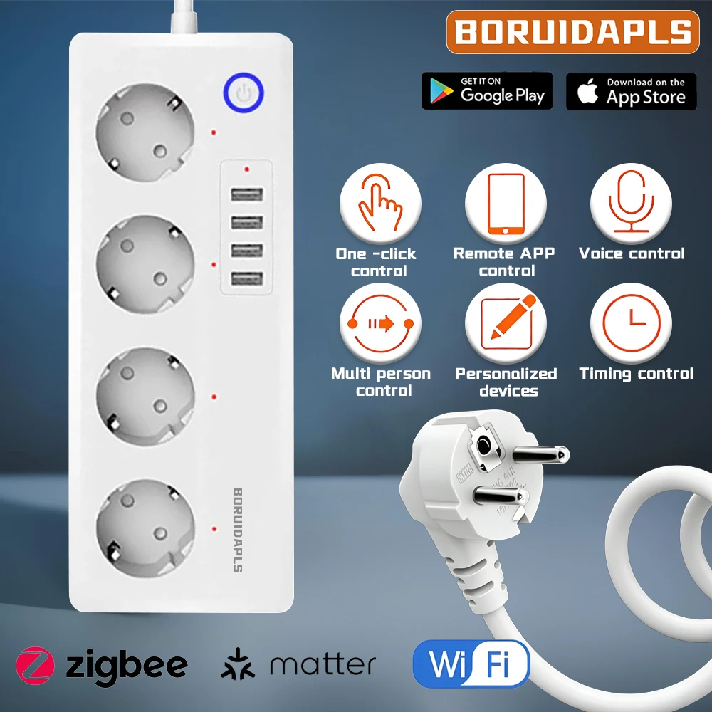 Smart Home Apple - BORUIDAPLS ZigBee Matter WiFi - Enchufe