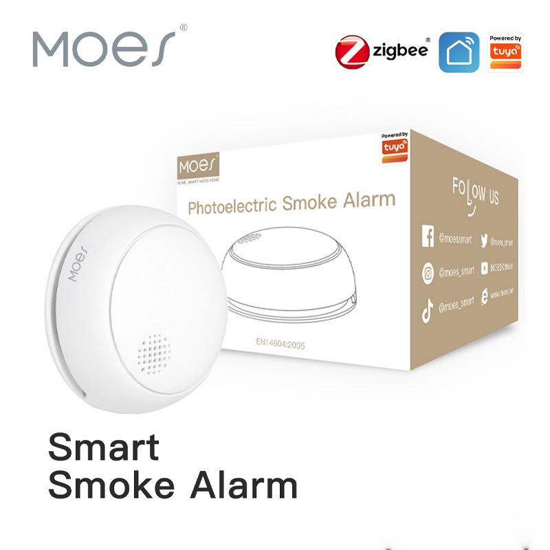 Smart Smoke Detector - MOES ZigBee-Detector de humo inalámbrico inteligente,