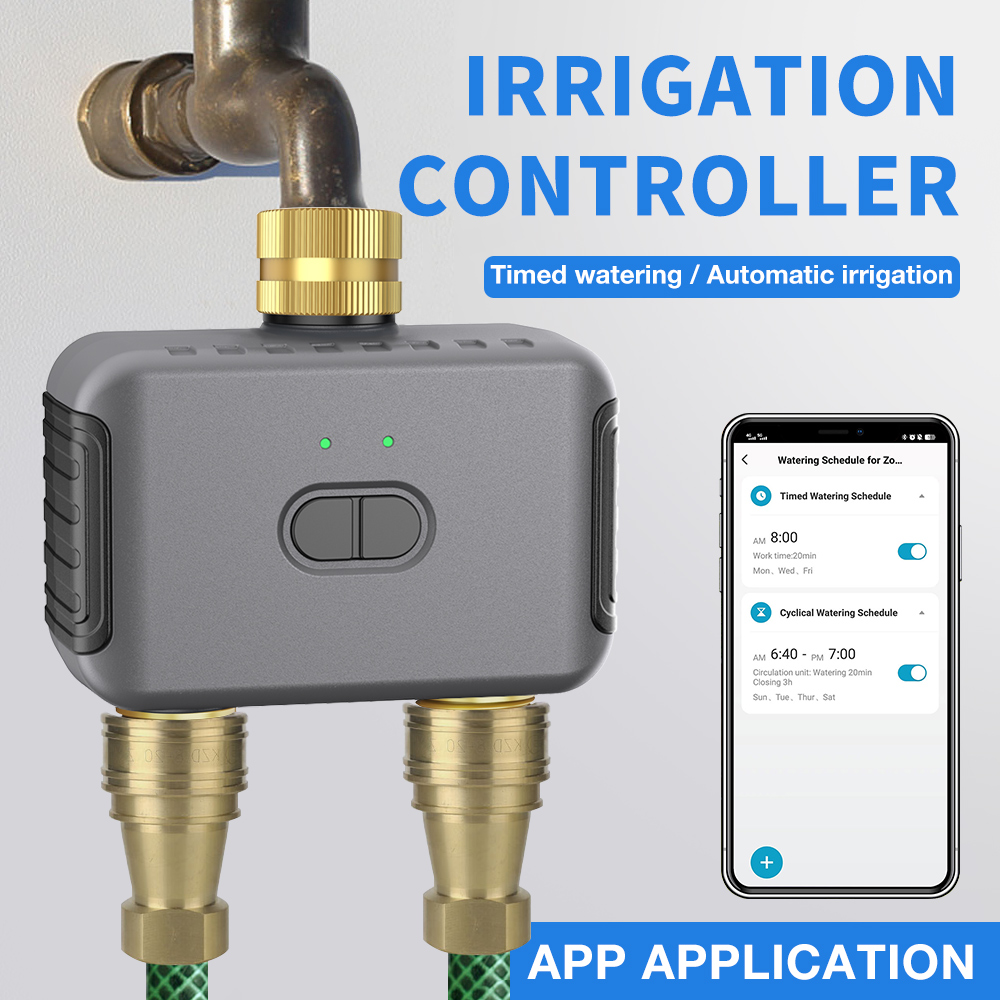 Smart Home System - Tuya-temporizador de riego de 2 zonas,