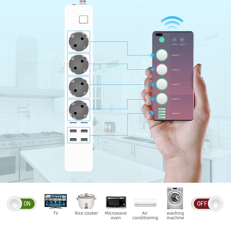 Enchufe Inteligente WIFI con 4 - Smart Power Strip reseña y precio